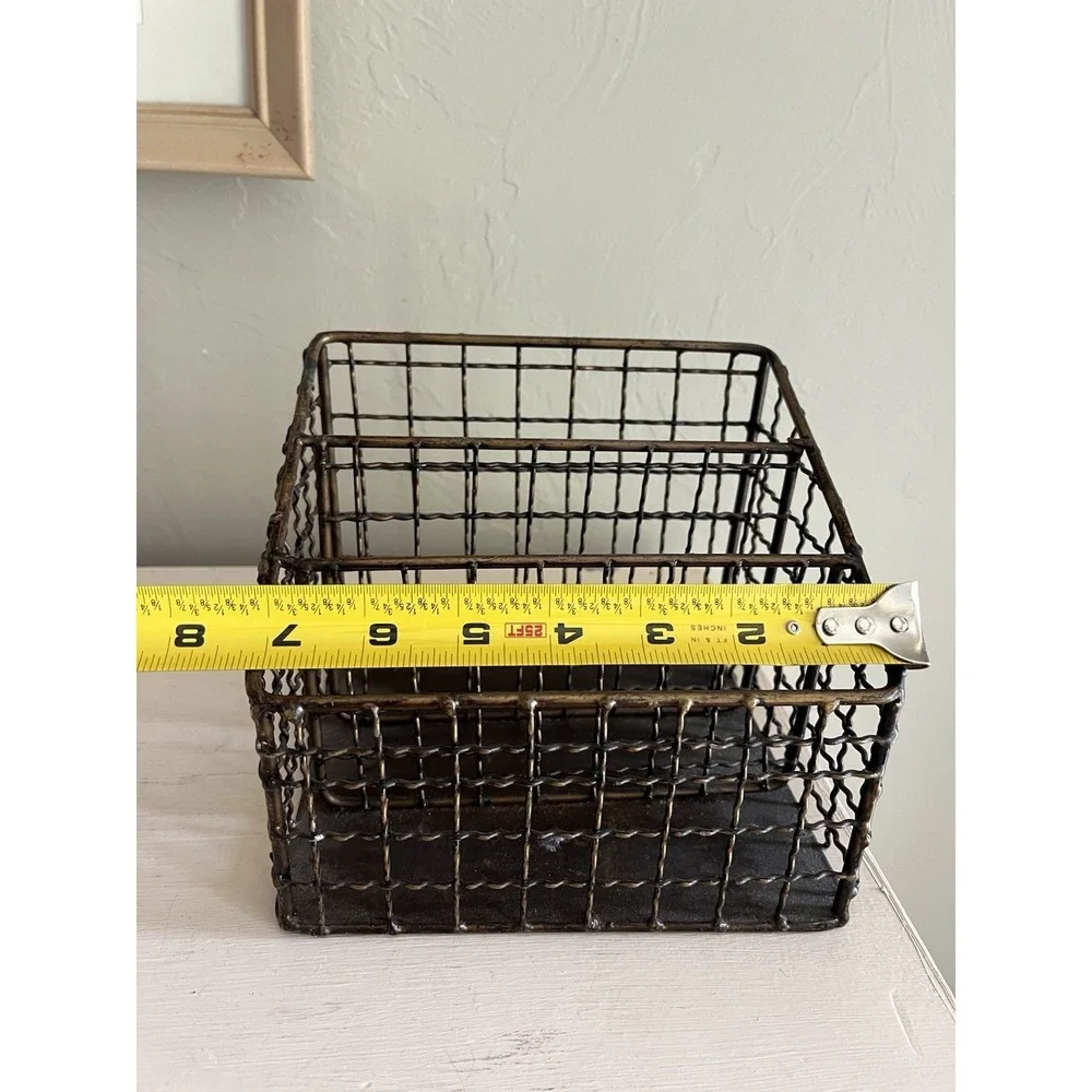 Antique Vintage Wire Desk Organizer Mail Letters Industrial Academia Study Decor